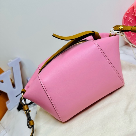 NEW! Ulla Johnson Rosebloom Pink Leather Imogen Small Soft Convertible Crossbody - Picture 3 of 15